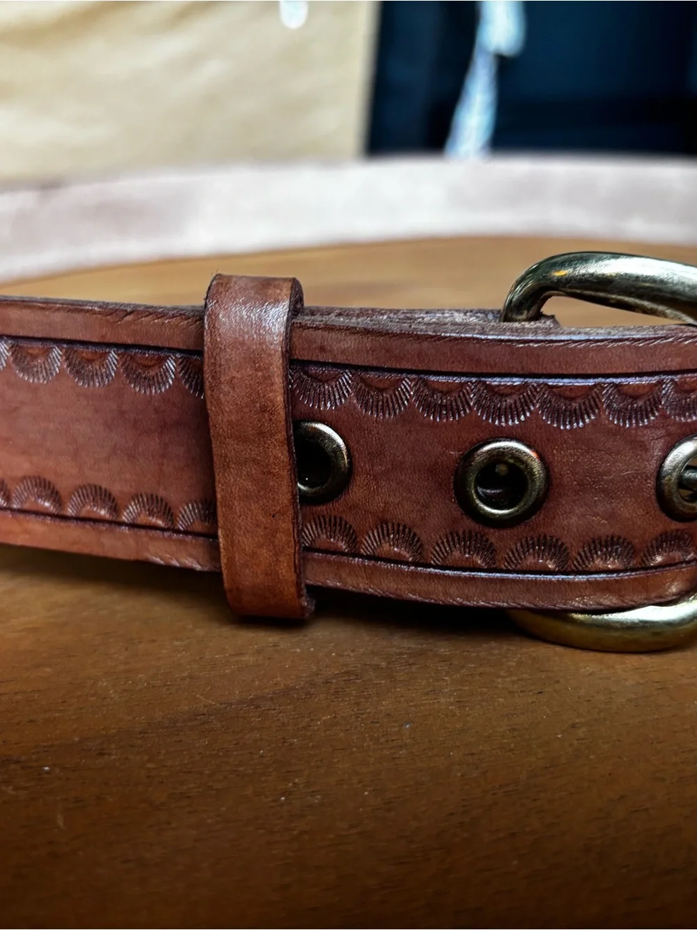 VTGHand-Tooled Leather Western Belt 